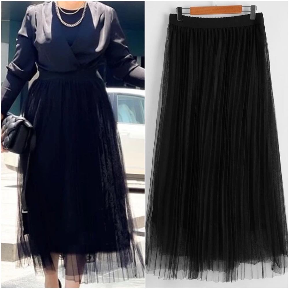 Elegant High Waisted Pleated Party Maxi Skirt - Picture 13 of 14